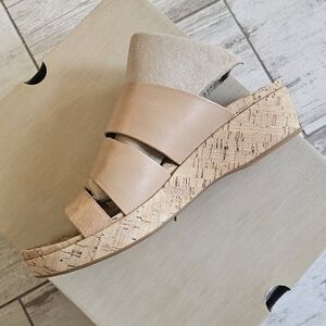 Kork-Ease Beige and Cork Wedge Sandals 10 M